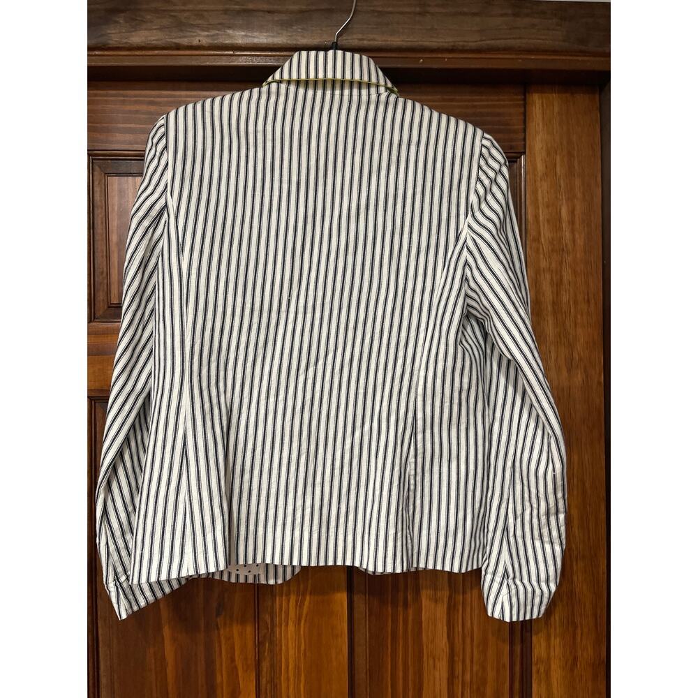 GAP Jacket 6 WASHED LINEN
Unstructured STRIPED Blazer
Navy White 2-Button size 8 - Picture 9 of 9